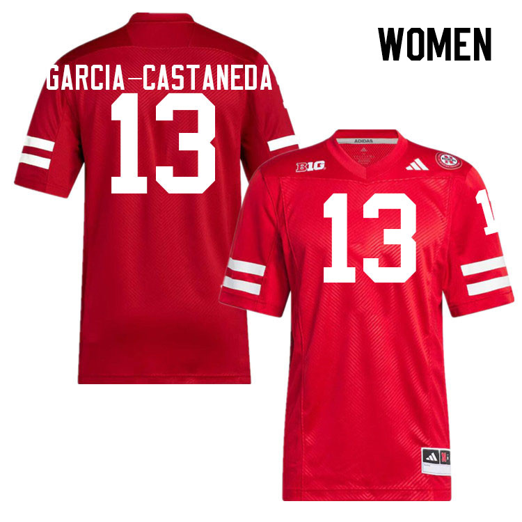 Women #13 Isaiah Garcia-Castaneda Nebraska Cornhuskers College Football Jerseys Stitched Sale-Scarle